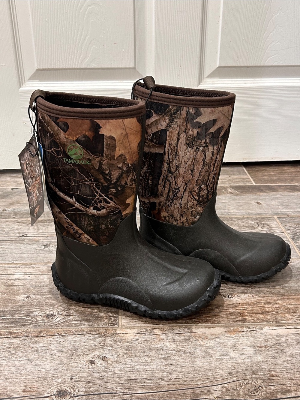 Tamarack Kids' Brown Camo Waterproof Rain & Snow Boots